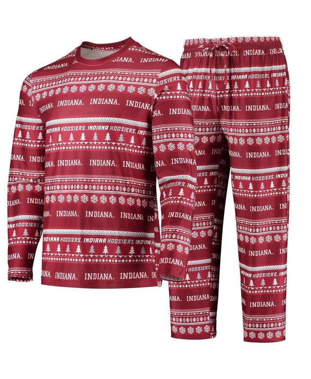 Mens Concepts Sport Crimson Indiana Hoosiers Ugly Sweater Long Sleeve T-shirt and Pants Sleep Set Product Image