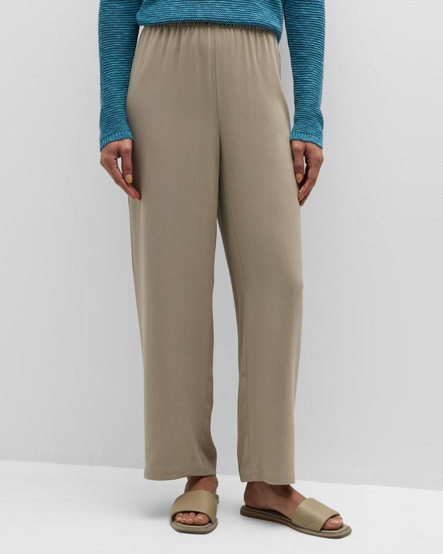 Cropped Straight-Leg Silk Pants Product Image