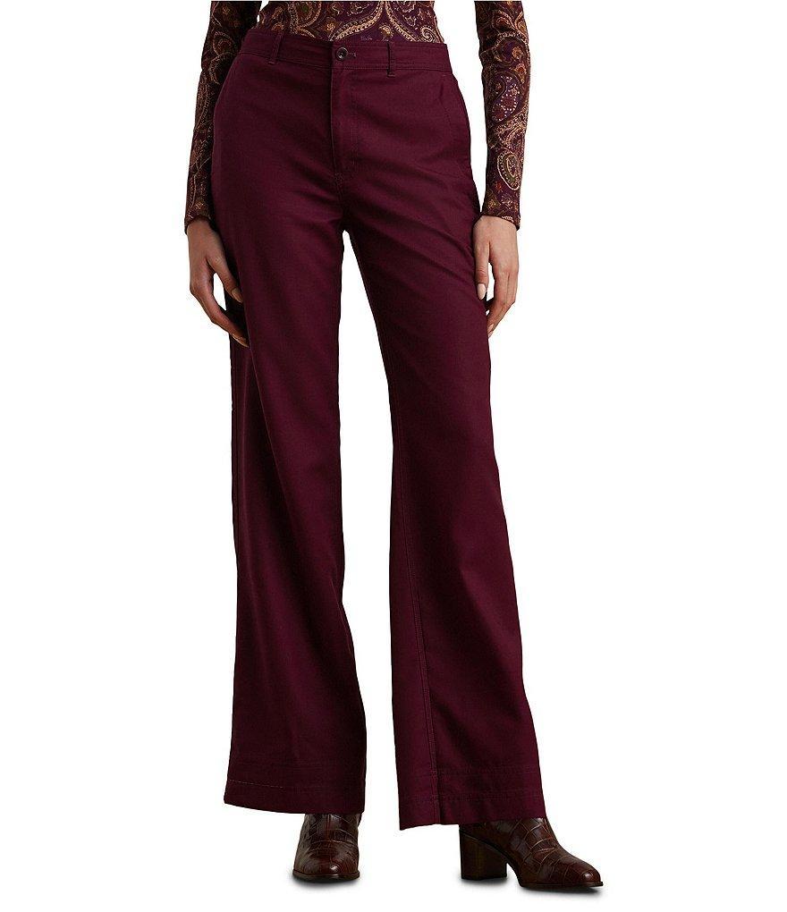 Lauren Ralph Lauren Oli Canvas Wide Leg High Rise Pocket Pants Product Image