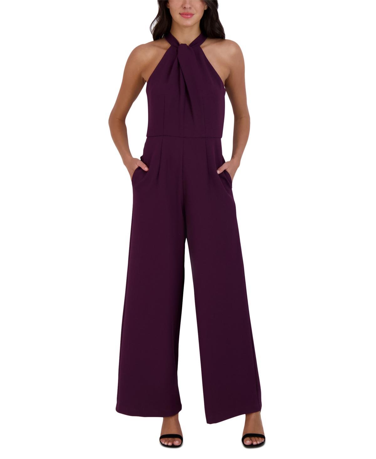 julia jordan Twist-Front Halter Jumpsuit Product Image