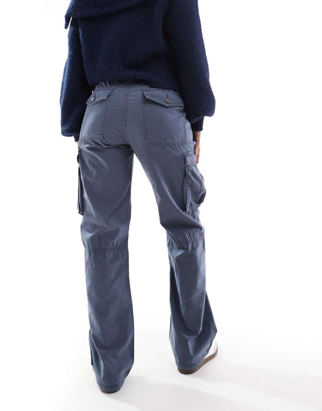 Bershka straight leg cargo pants Product Image