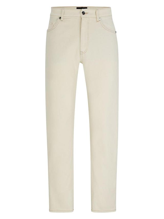 Boss Mens Westwego Regular Straight Fit Jeans in Light Beige Product Image