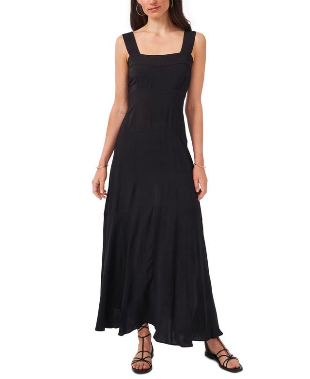 Vince Camuto Womens Smocked Back Challis Tiered Sleeveless Maxi Dress Product Image