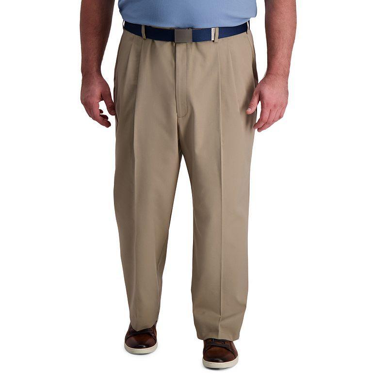 Haggar Mens Cool Right Performance Big and Tall Classic Fit Pleated Pant, 44 34 Product Image