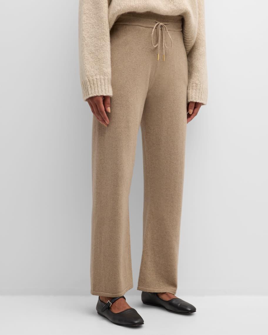 Lyric Cashmere-Wool Straight-Leg Drawstring Pants Product Image