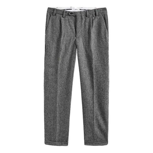 Wool Herringbone Trousers Grey Product Image