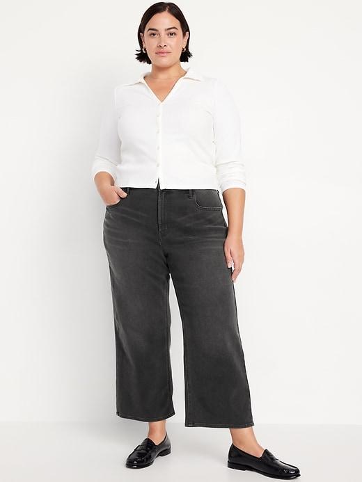 High-Waisted Wow Crop Wide-Leg Jeans Product Image