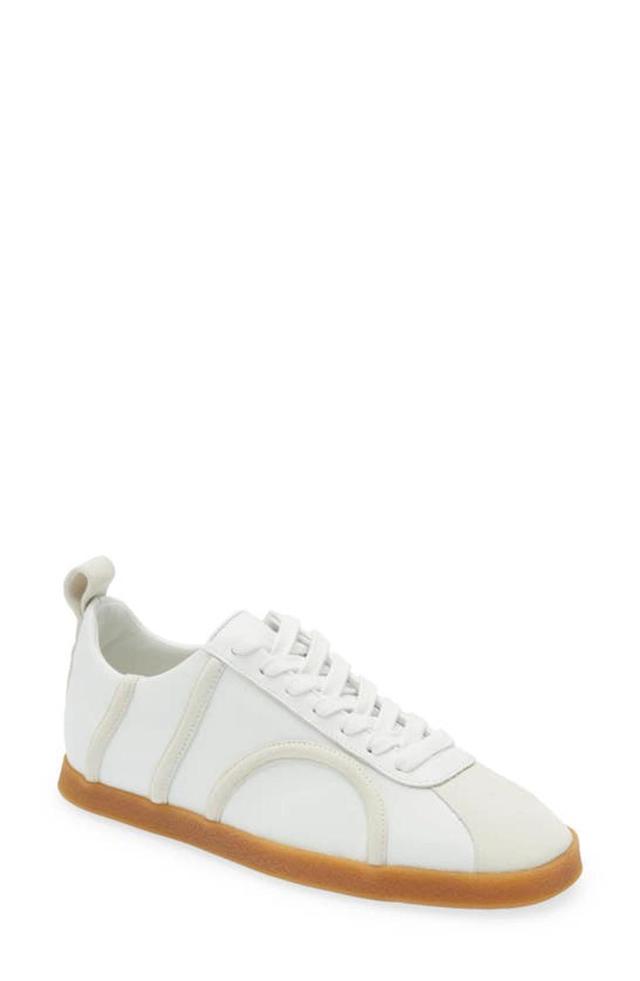 TOTÊME Monogram Leather And Suede Trainers In Off White Product Image