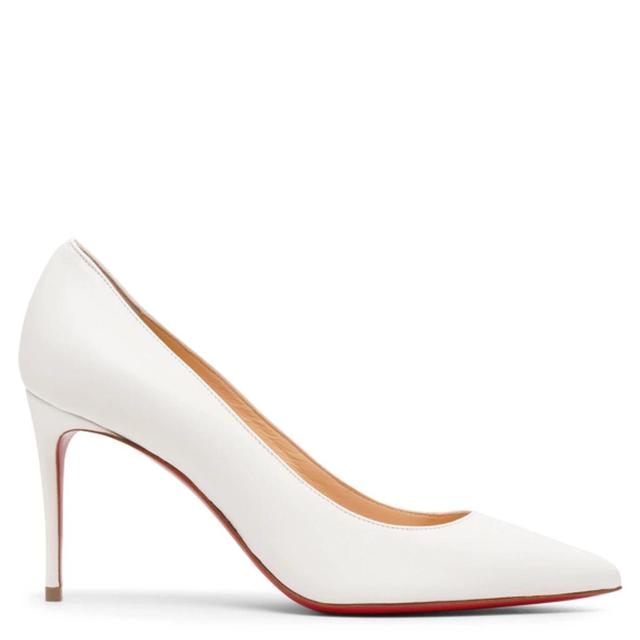 CHRISTIAN LOUBOUTIN Kate 85 Leather Pumps In White Product Image