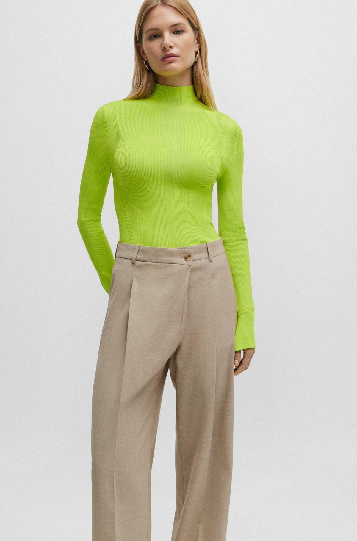 Straight-fit regular-rise trousers in virgin wool Product Image