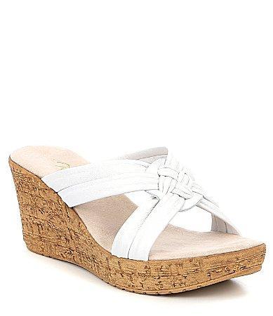 Onex Bethany Leather Wedge Slide Platform Sandals Product Image