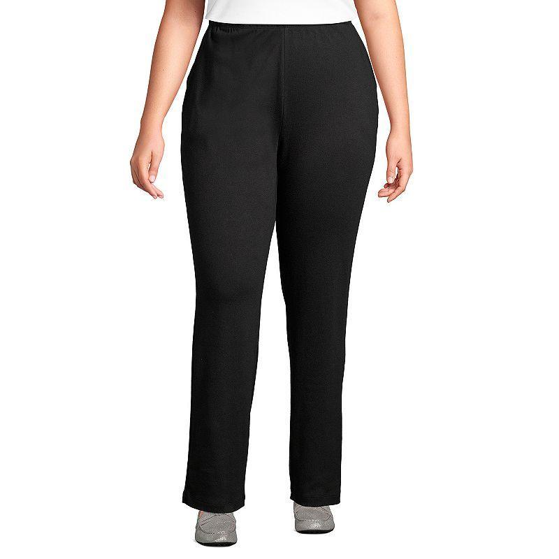 Plus Size Lands End Sport Knit High-Waist Pull-On Pants, Womens Product Image