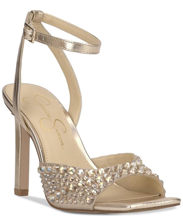 Jessica Simpson Womens Lendall Two-Piece Ankle-Strap Embellished Dress Sandals Product Image