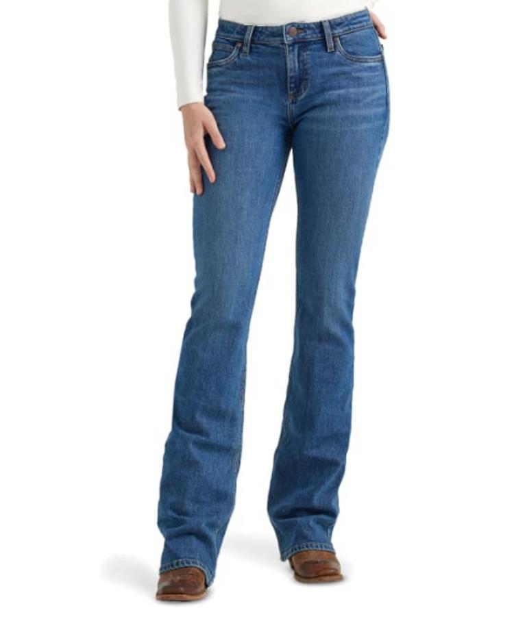 Wrangler Retro® Ladies' Belle Mae MR Medium Wash Boot Cut Jeans Product Image