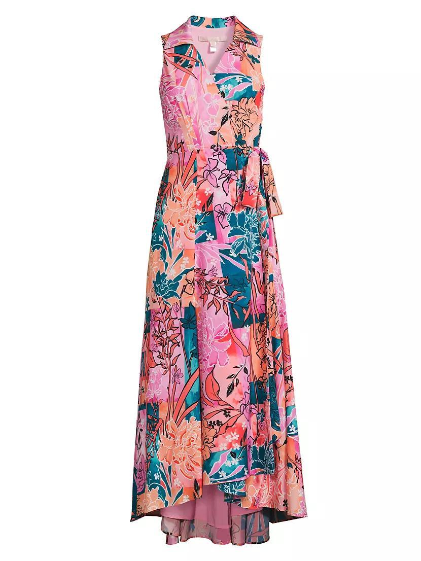 Vela Floral Sleeveless Wrap Dress Product Image