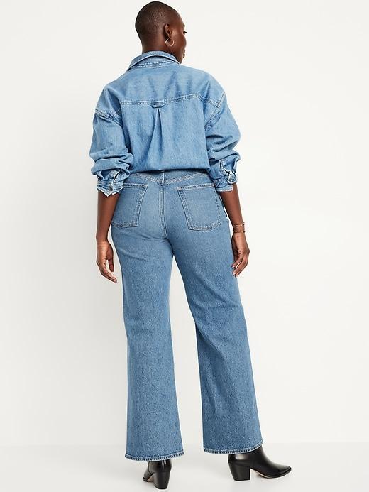 Curvy Extra High-Waisted Sky-Hi Wide-Leg Jeans Product Image