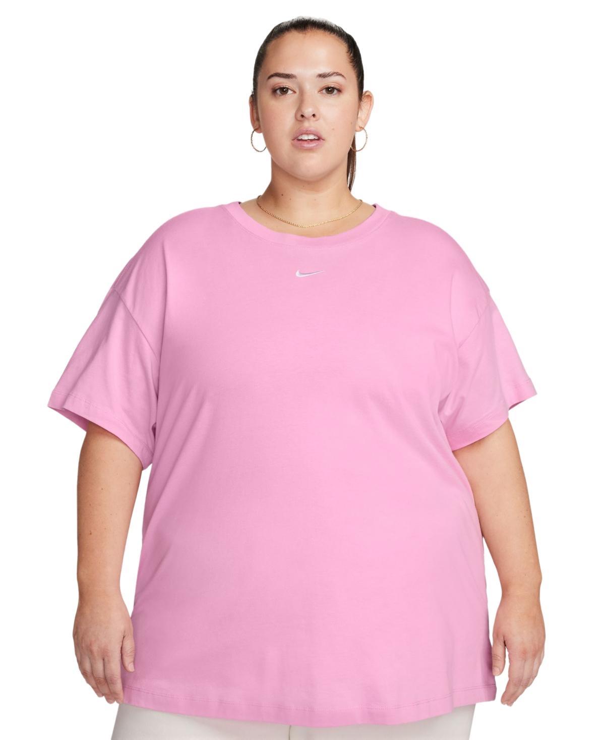 Nike Plus Size Active Sportswear Essential Womens Logo T-Shirt - White Product Image