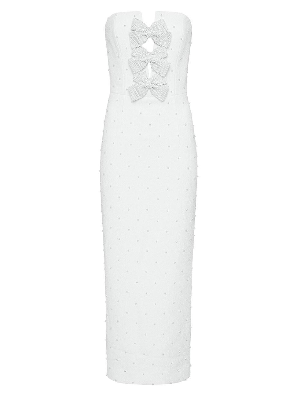 Womens Ophelia Embellished Crepe Bridal Midi-Dress Product Image