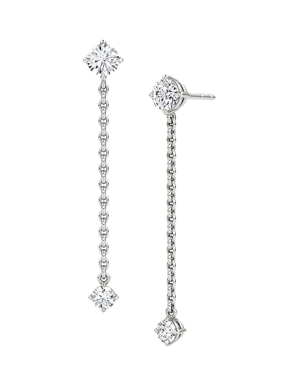 Womens Vrai X Brides 14K White Gold & 0.70 TCW Lab-Grown Diamond Duo Dangle Earrings Product Image