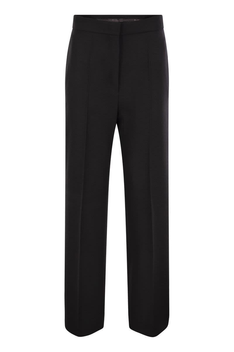 MAX MARA Pleated Straight Leg Trousers In Black Product Image