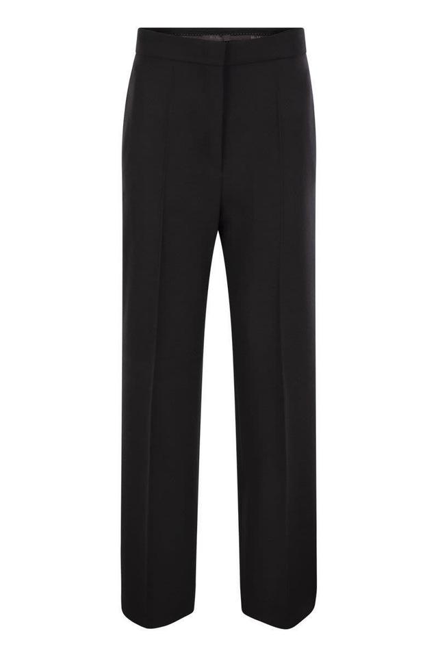 MAX MARA Pleated Straight Leg Trousers In Black Product Image