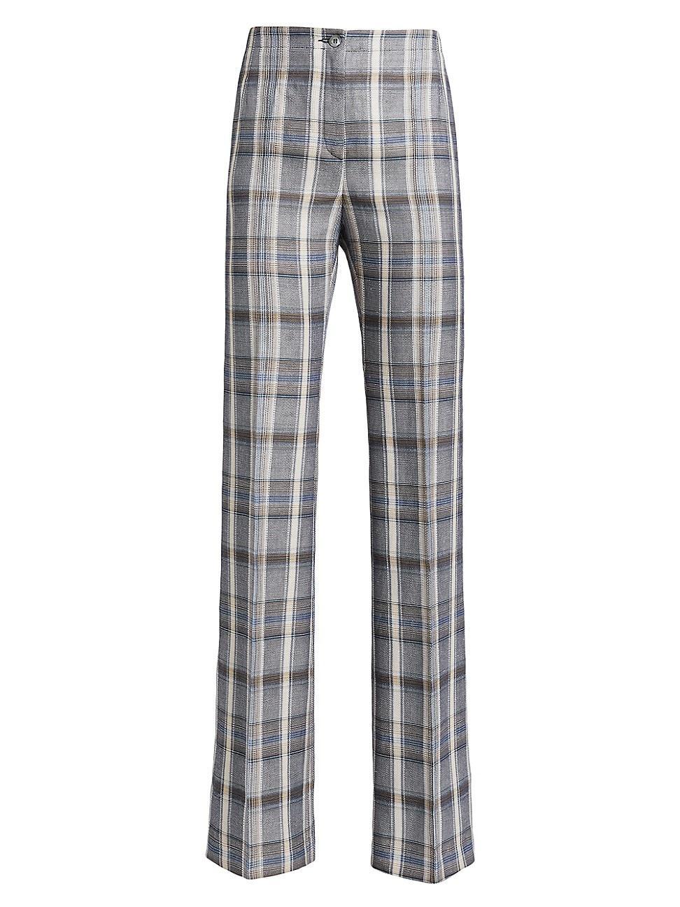 Womens Elizabeth Plaid Flared Pants product image