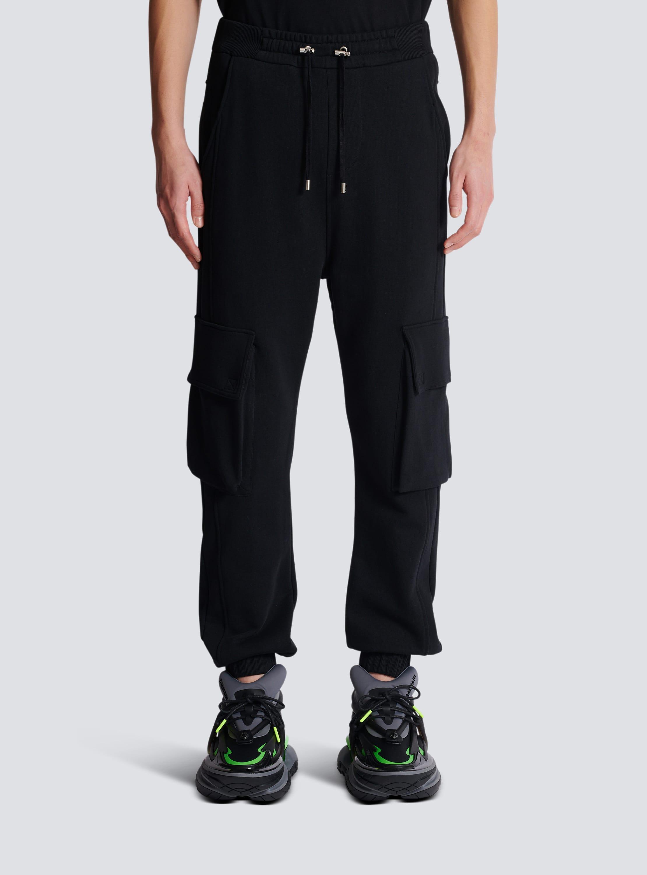 Cargo joggers with Balmain Paris print Product Image