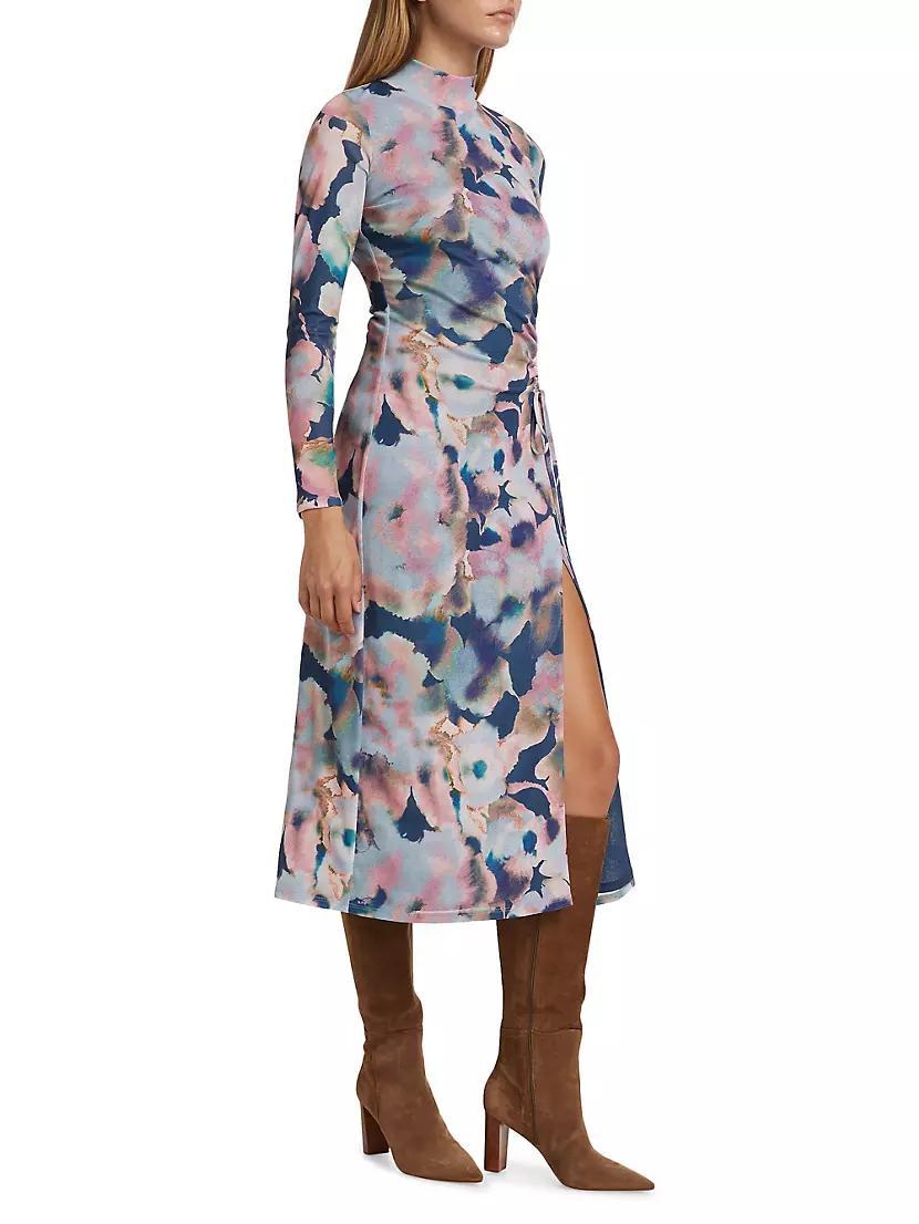 Mona Watercolor Floral Midi-Dress Product Image