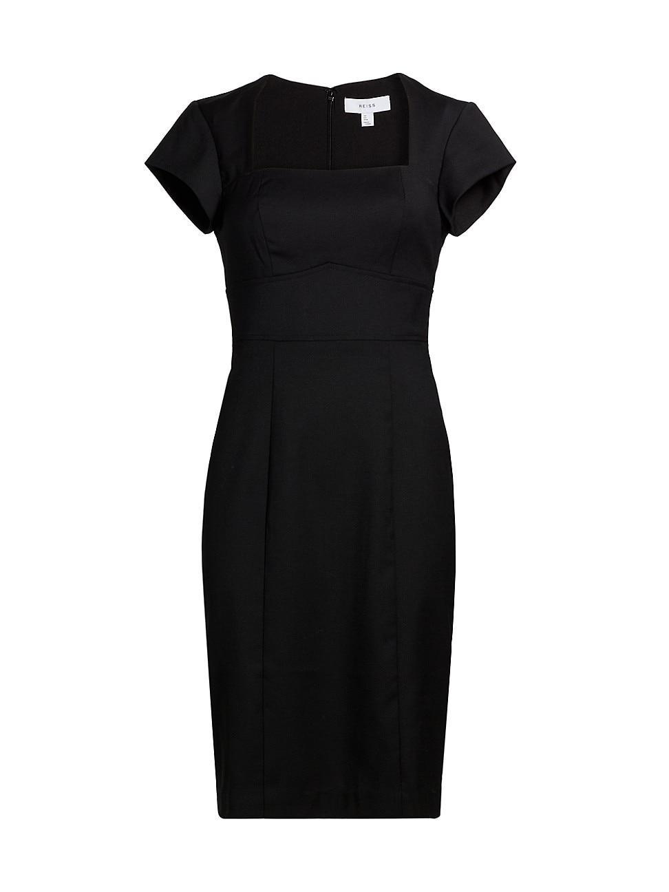 Womens Squareneck Wool-Blend Sheath Dress Product Image