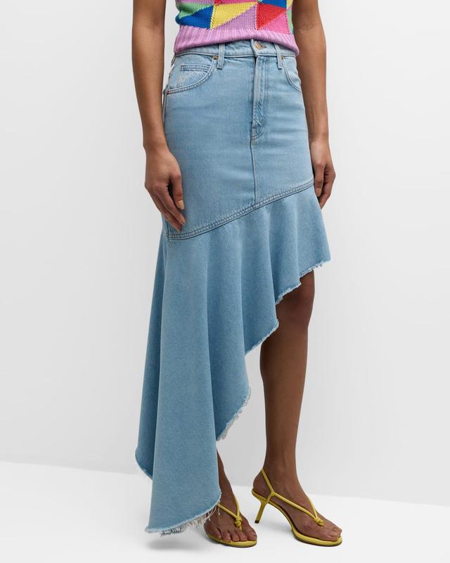 The Crinkle Cut Denim Skirt Product Image