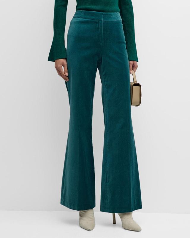 KOBI HALPERIN Nile Stretch Velveteen Wide Leg Pants Product Image