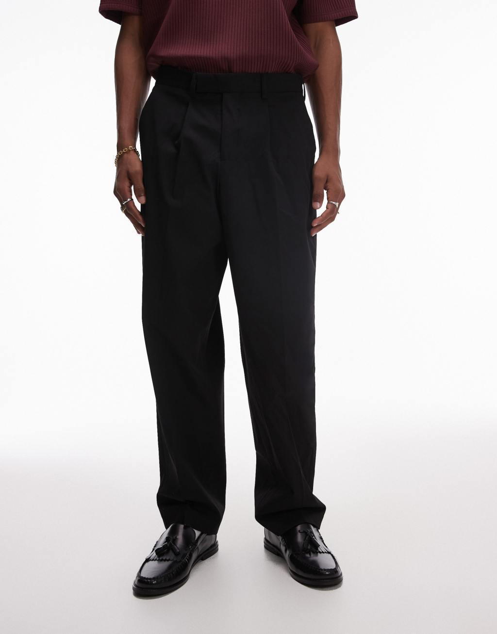 Selected Homme loose fit pants in black Product Image