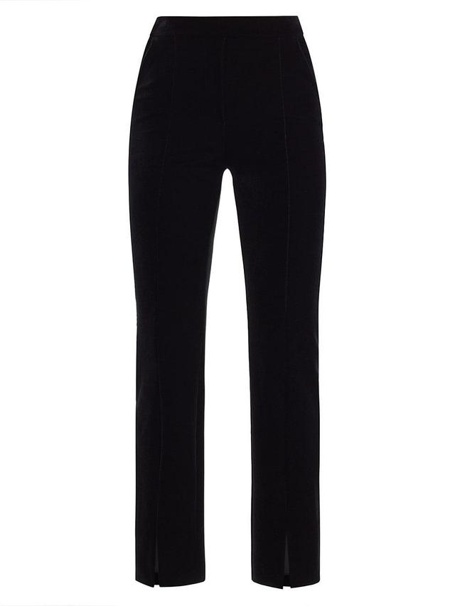 Womens Vika Velvet Straight-Leg Pants Product Image