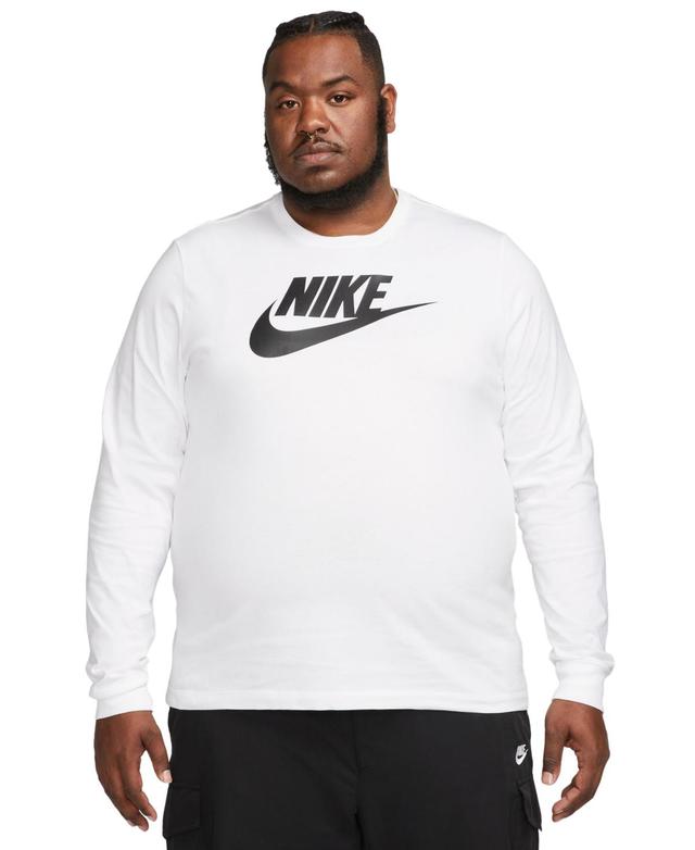 NIKE Men's Sportswear Long-sleeve Logo T-shirt In White Product Image