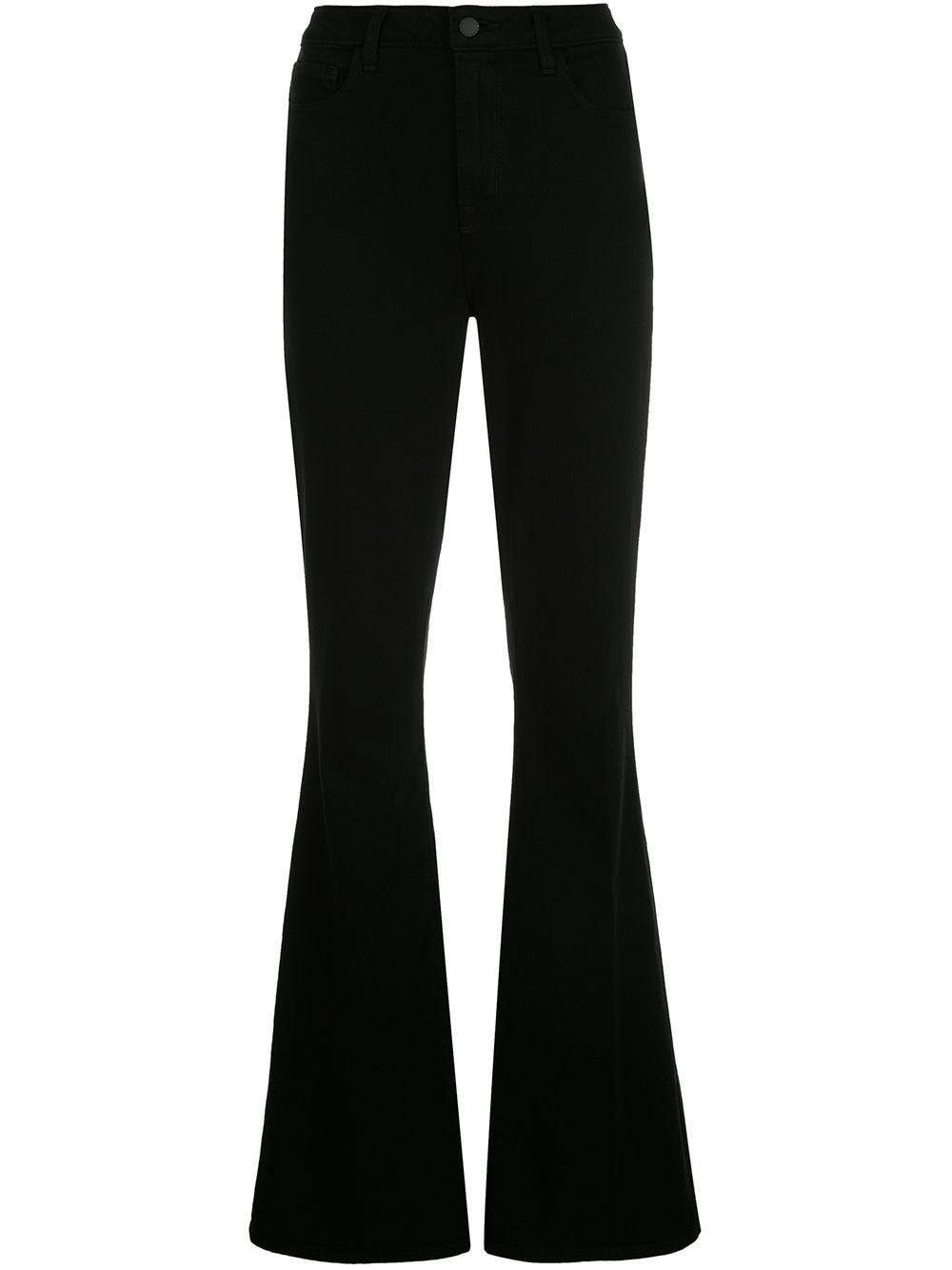 L AGENCE Spencer High-rise Velvet Flared Pants In Noir Product Image