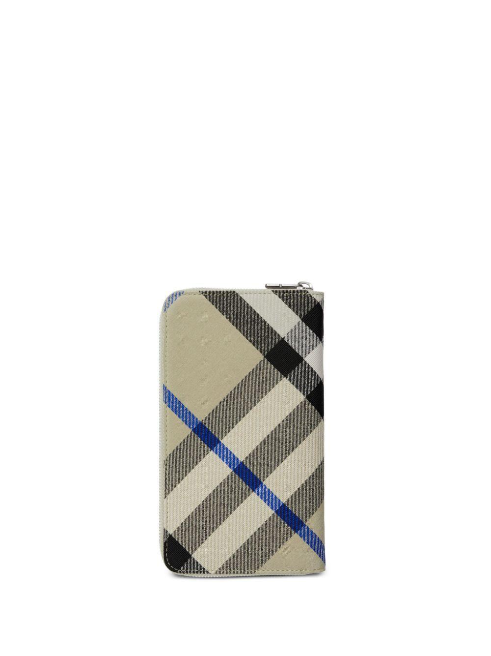 BURBERRY Large Check Zip Wallet In Neutrals Product Image