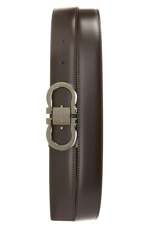 FERRAGAMO Double Gancio Calfskin Leather Belt Product Image