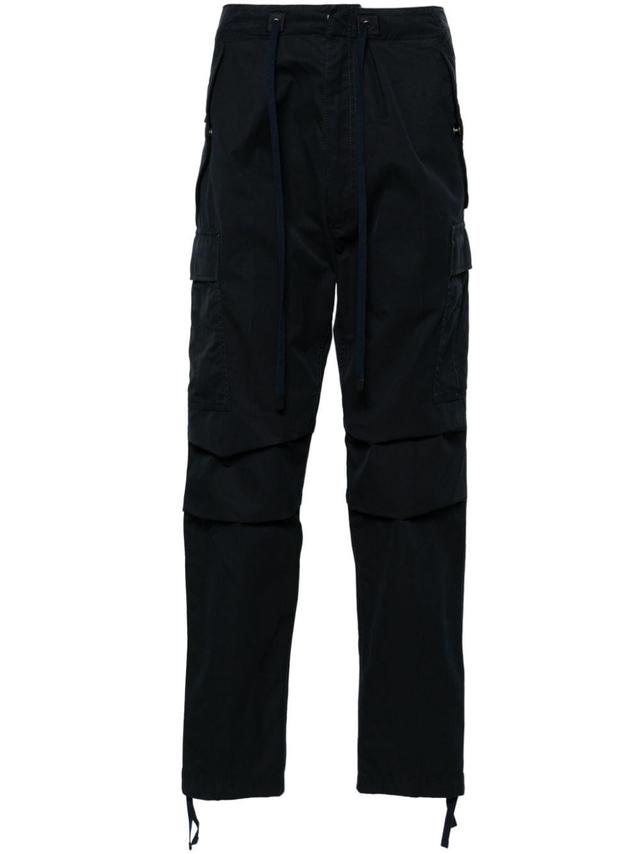 Straight-leg Cargo Trousers In Blue Product Image