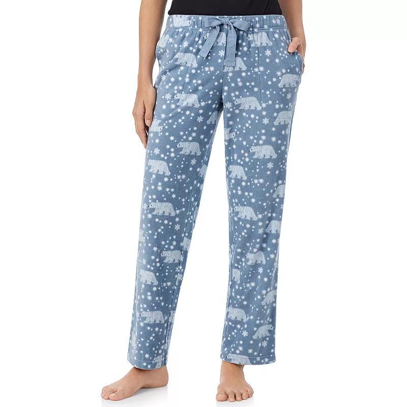 Womens Cuddl Duds Minky Fleece Open Leg Pajama Pants Product Image