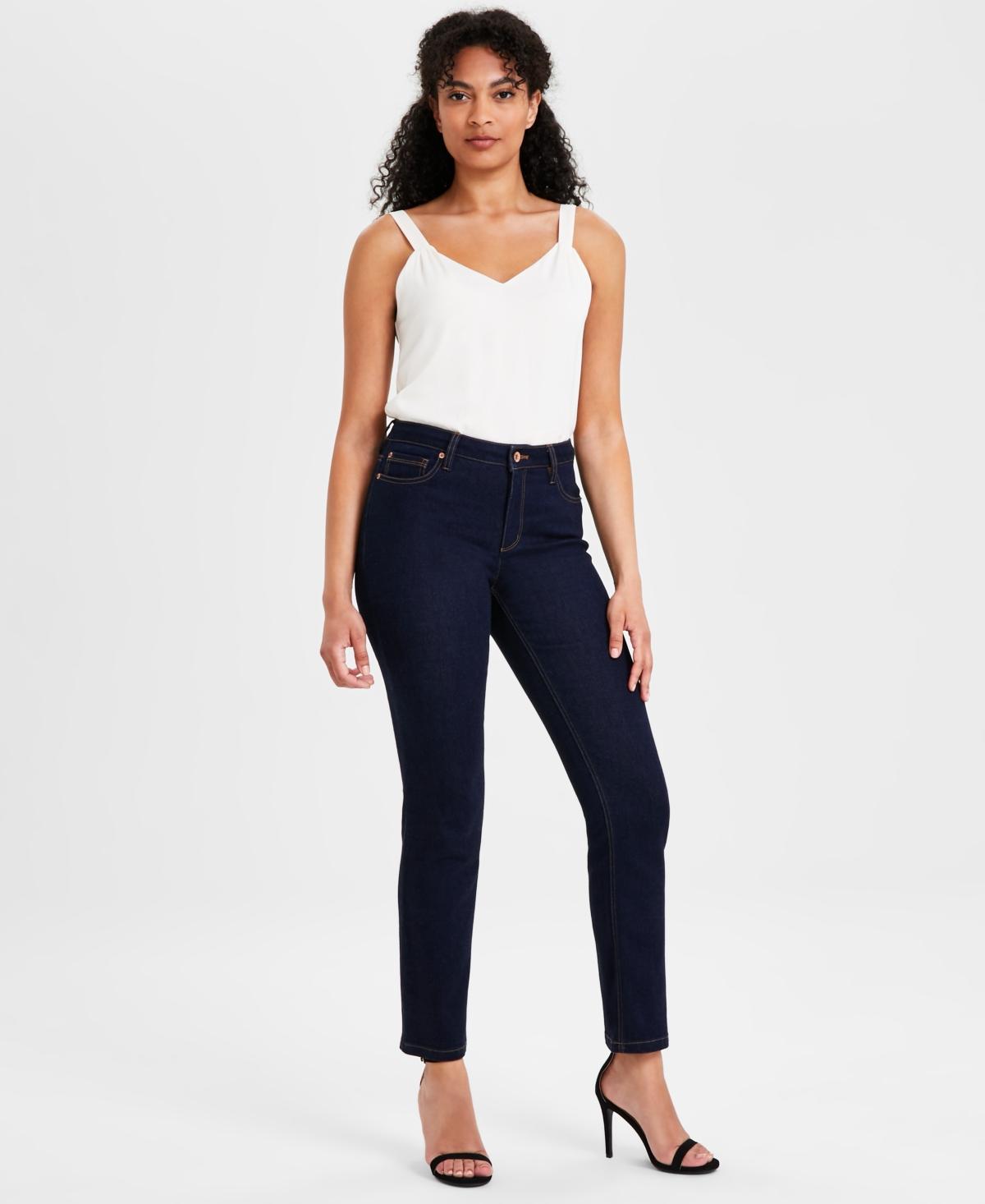 Anne Klein Womens Straight-Leg Mid-Rise Jeans Product Image