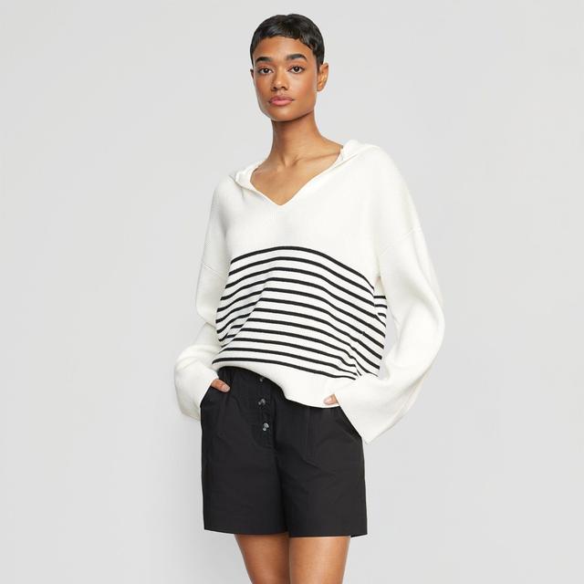 Saanvi Organic Cotton V-Neck Striped Sweater Product Image