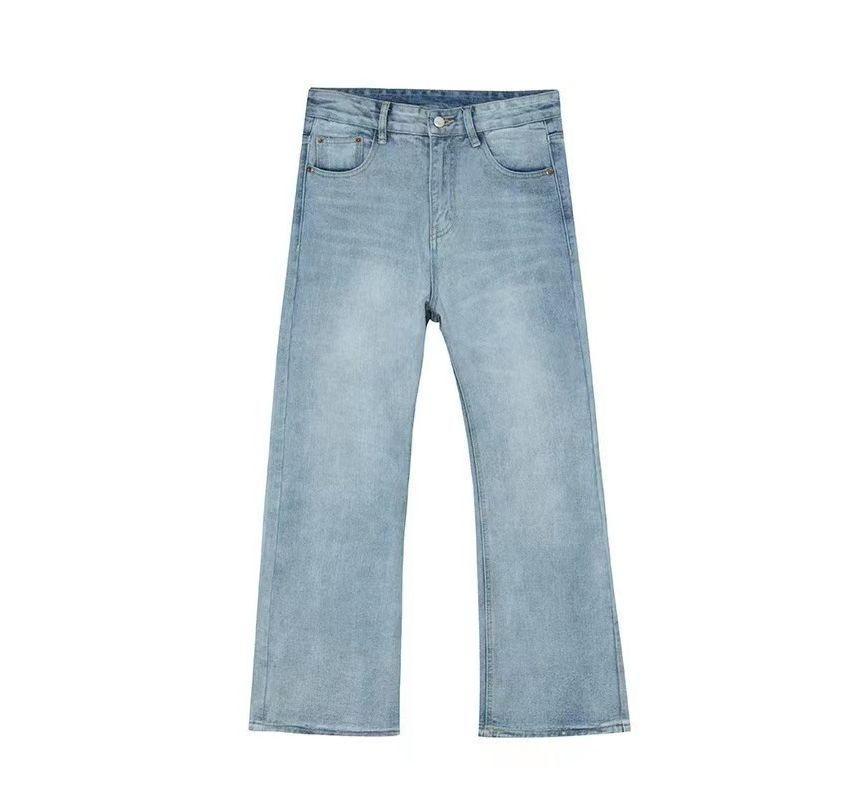 Mid Rise Washed Wide Leg Jeans Product Image