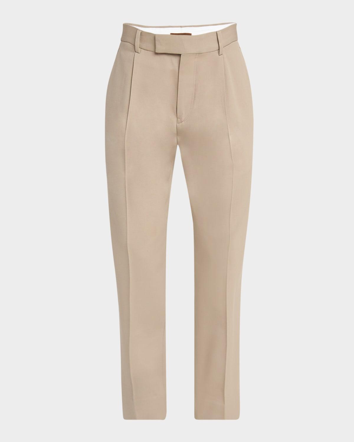 Men's Pleated Cotton-Wool Pants Product Image