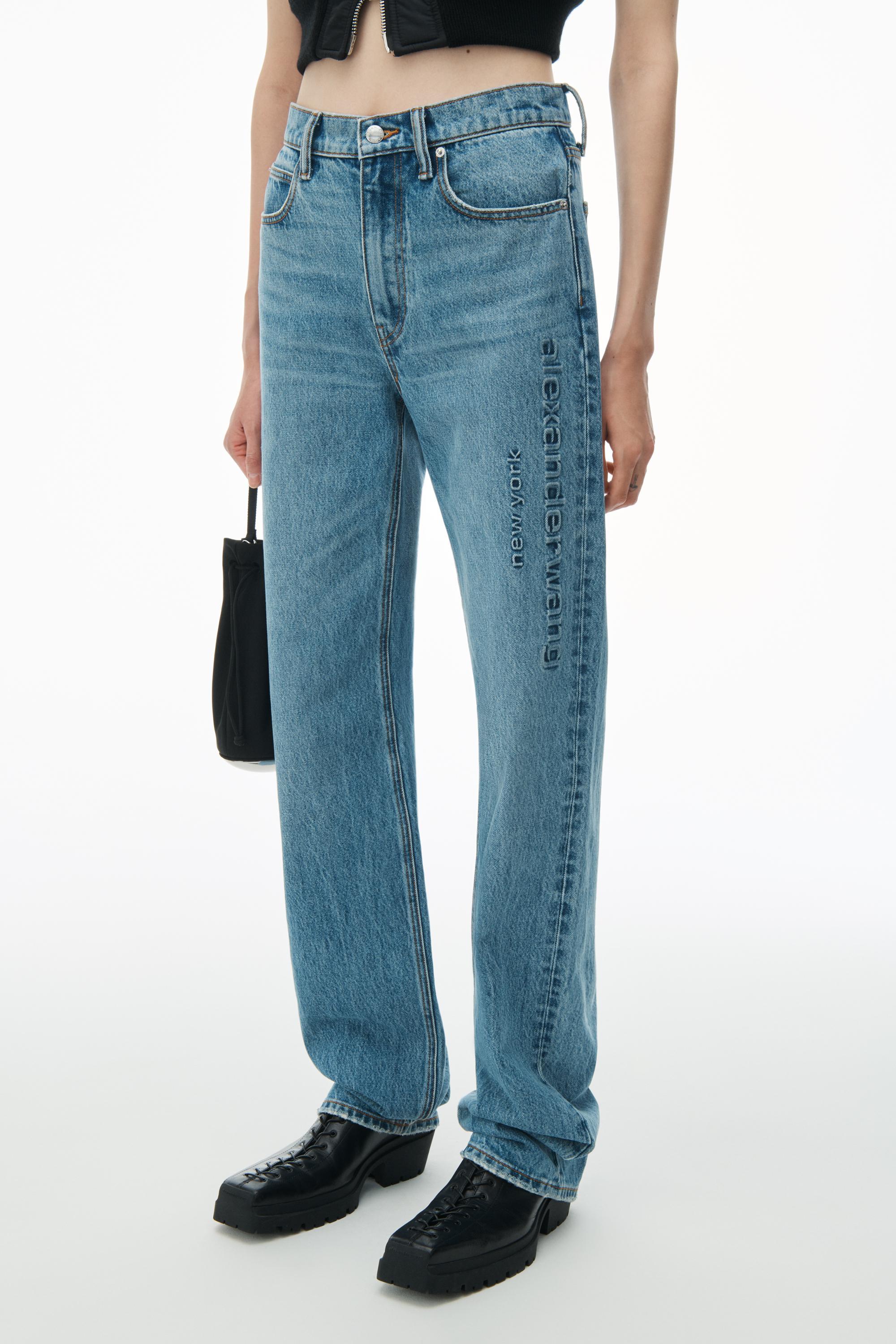 Ez Mid Rise Jeans With Embossed Logo Product Image