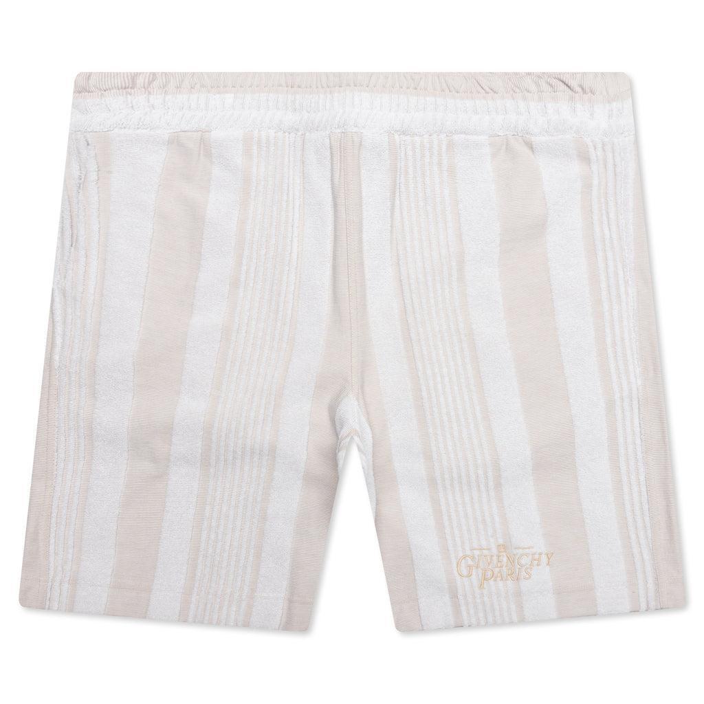 Bermuda Shorts with Stripes - White/Beige Male Product Image