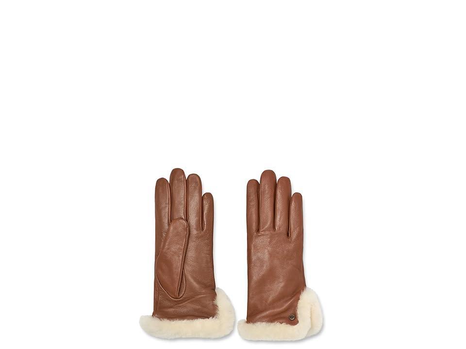 Womens Shearling-Trimmed Leather Gloves Product Image