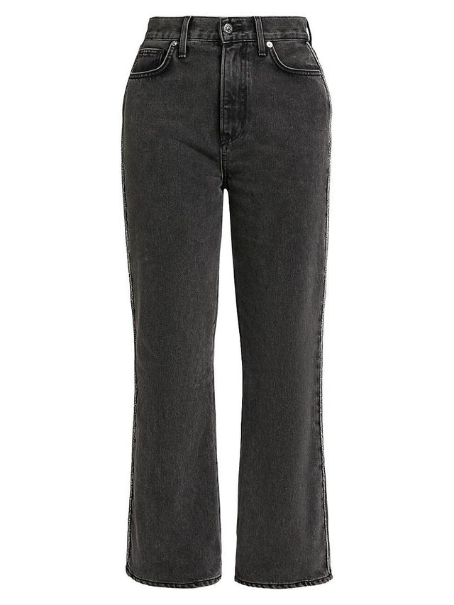 Womens Dylan Crystal-Embellished High-Rise Straight-Leg Jeans Product Image