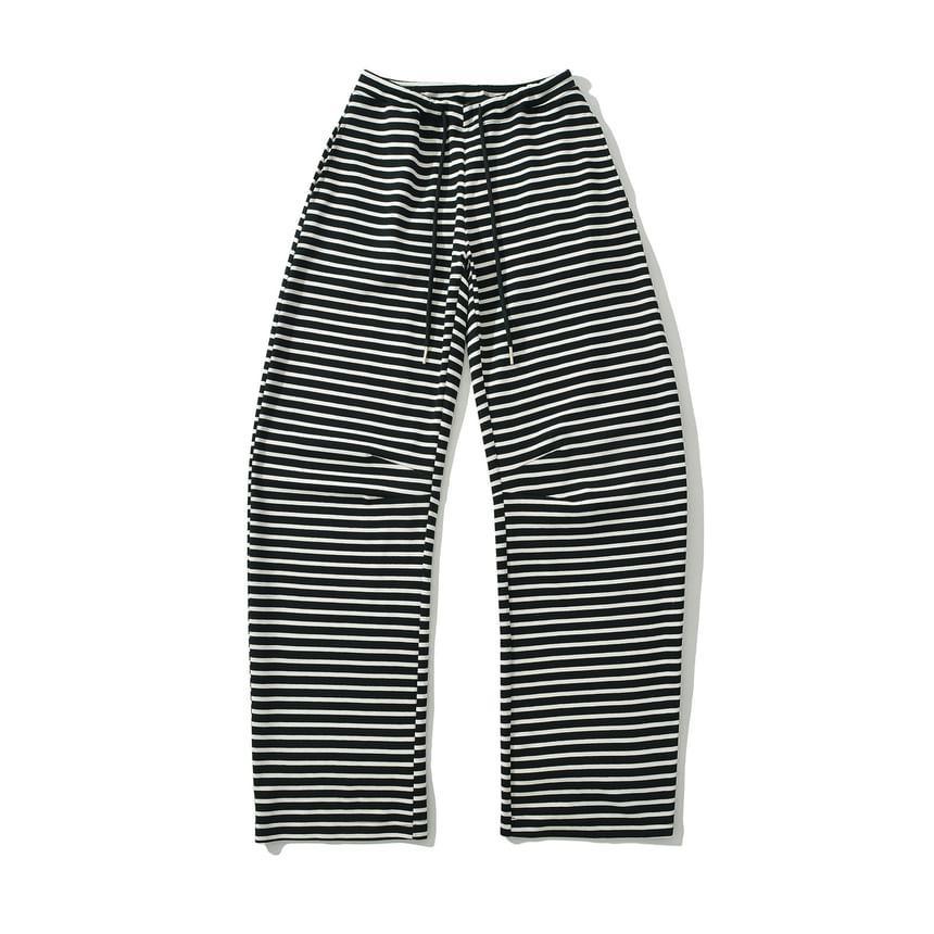 High Rise Striped Wide Leg Pants Product Image