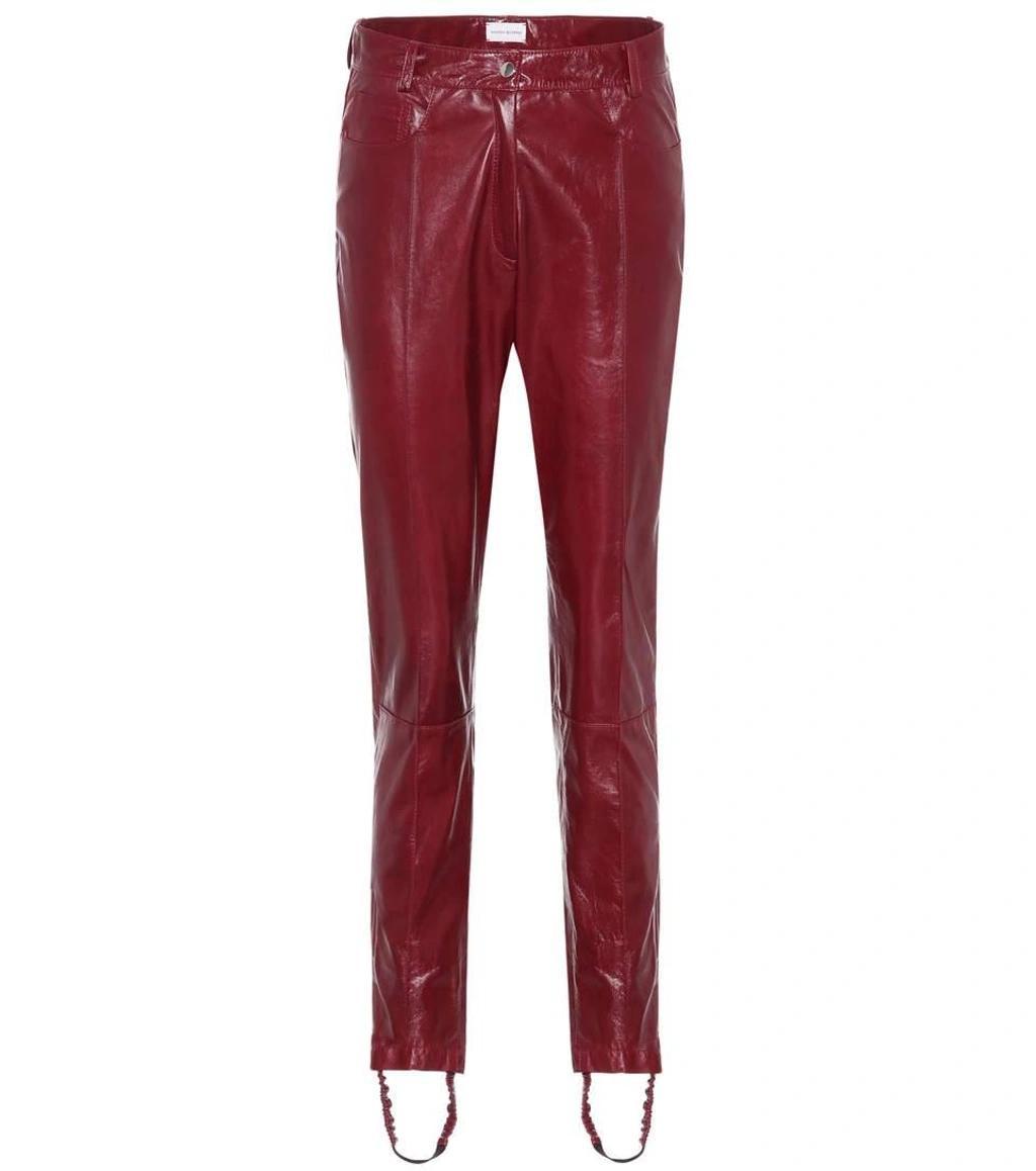 MAGDA BUTRYM Benson Leather Stirrup Trousers In Maroon Product Image