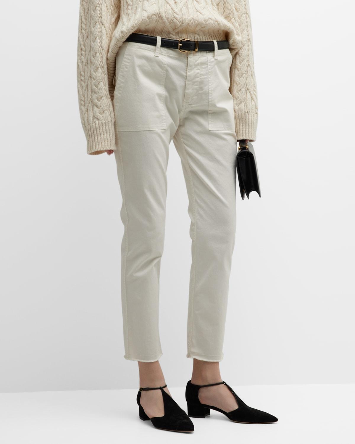 Nili Lotan Jenna Slim Crop Stretch Twill Pants Product Image